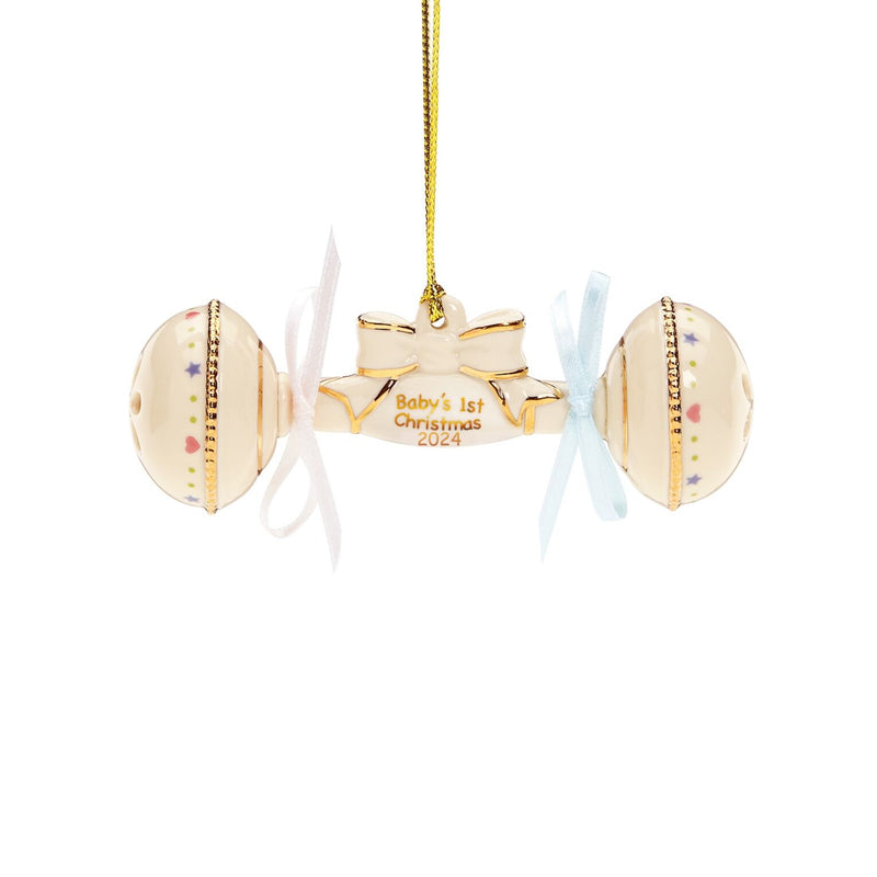 Lenox Baby's 1st Christmas Rattle 2024 Ornament, 4.5"
