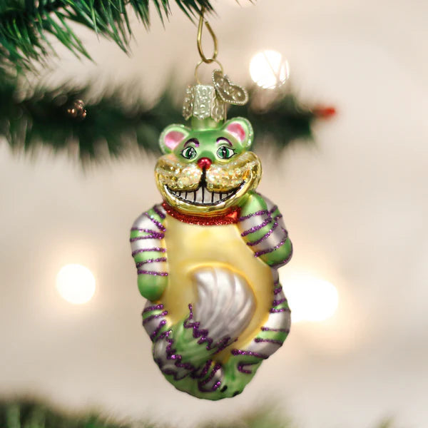 Cheshire Cat Glass Ornament by Old World Christmas, 3.25"