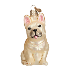 French Bulldog Glass Ornament by Old World Christmas, 3.25