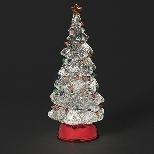 Light Up Swirling Shimmer Tree with Christmas Tree Light String, 12.5"