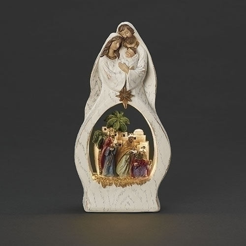 Holy Family 3 Kings with Lights, 10"