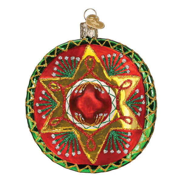 Sombrero Glass Ornament by Old World Christmas, 3.75"