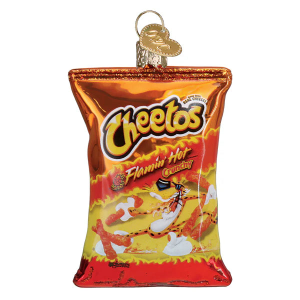 Flamin Hot Cheetos Glass Ornament by Old World Christmas, 3.5"