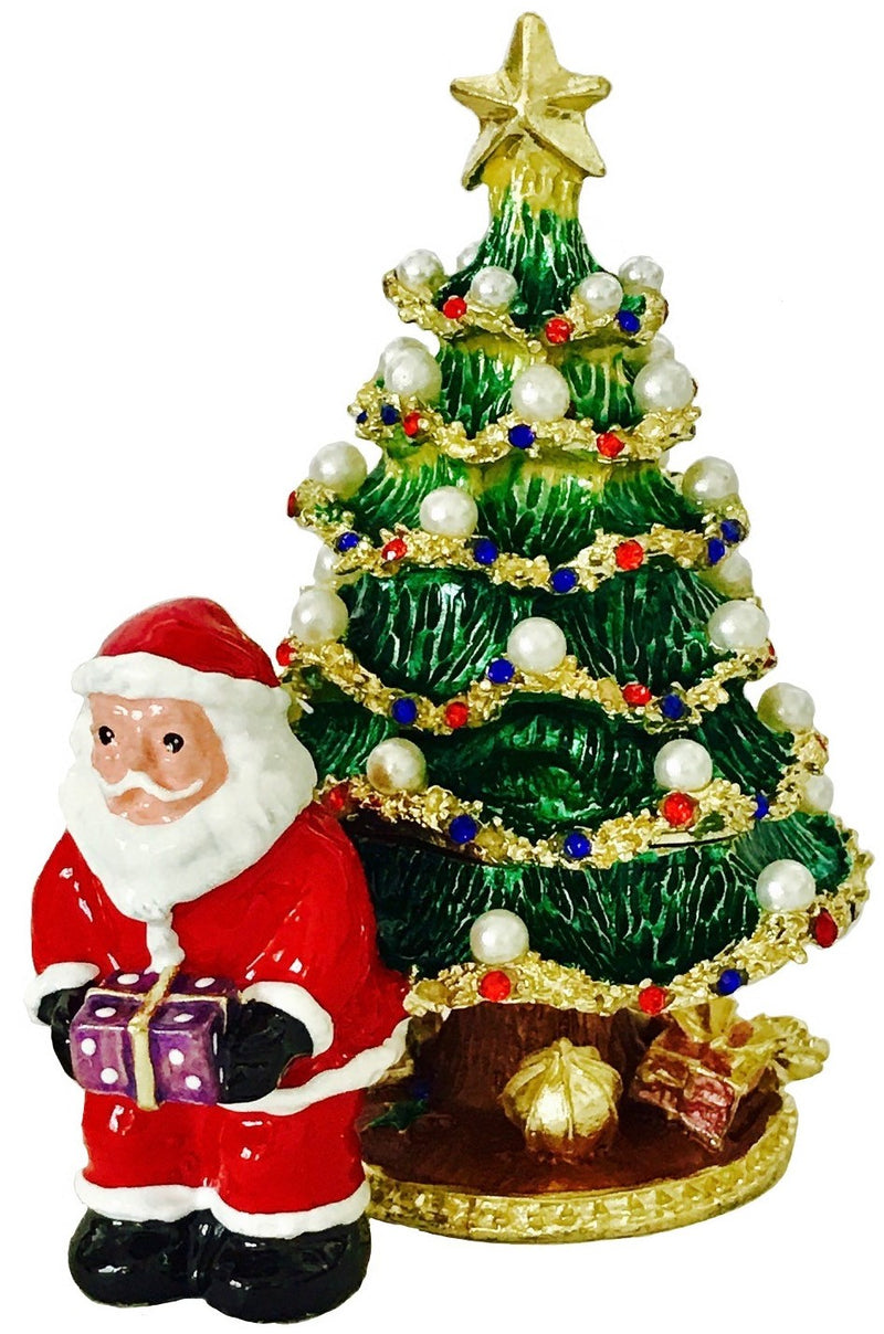 Santa with Christmas Tree, 4"