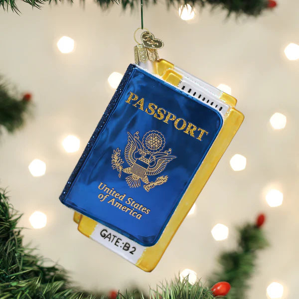 Glass Passport Ornament by Old World Christmas, 4"