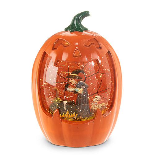 Brewing Witch Lighted Water Pumpkin, 8.5"