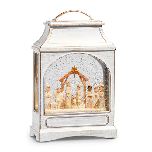 Nativity Lighted Musical Water Lantern, 11"