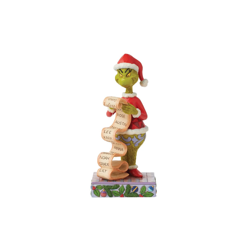 Grinch Holding Naughty list Jim Shore Figurine, 8.75" H