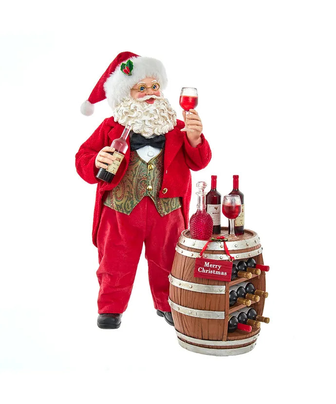 Fabriche WineTasting Santa 2- Piece set, 10.5" H