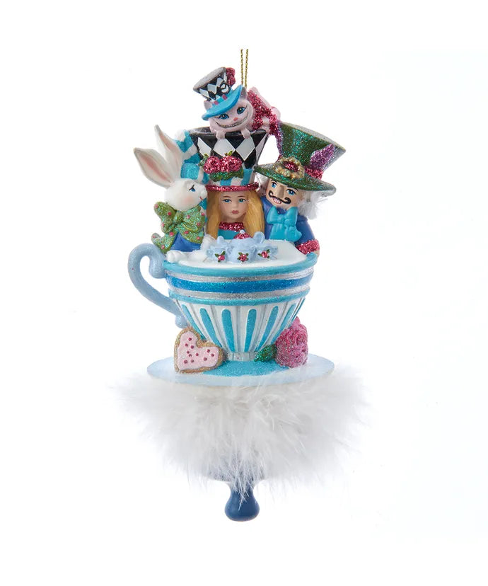 Alice & Friends Tea Party Hat Ornament, 6.25"