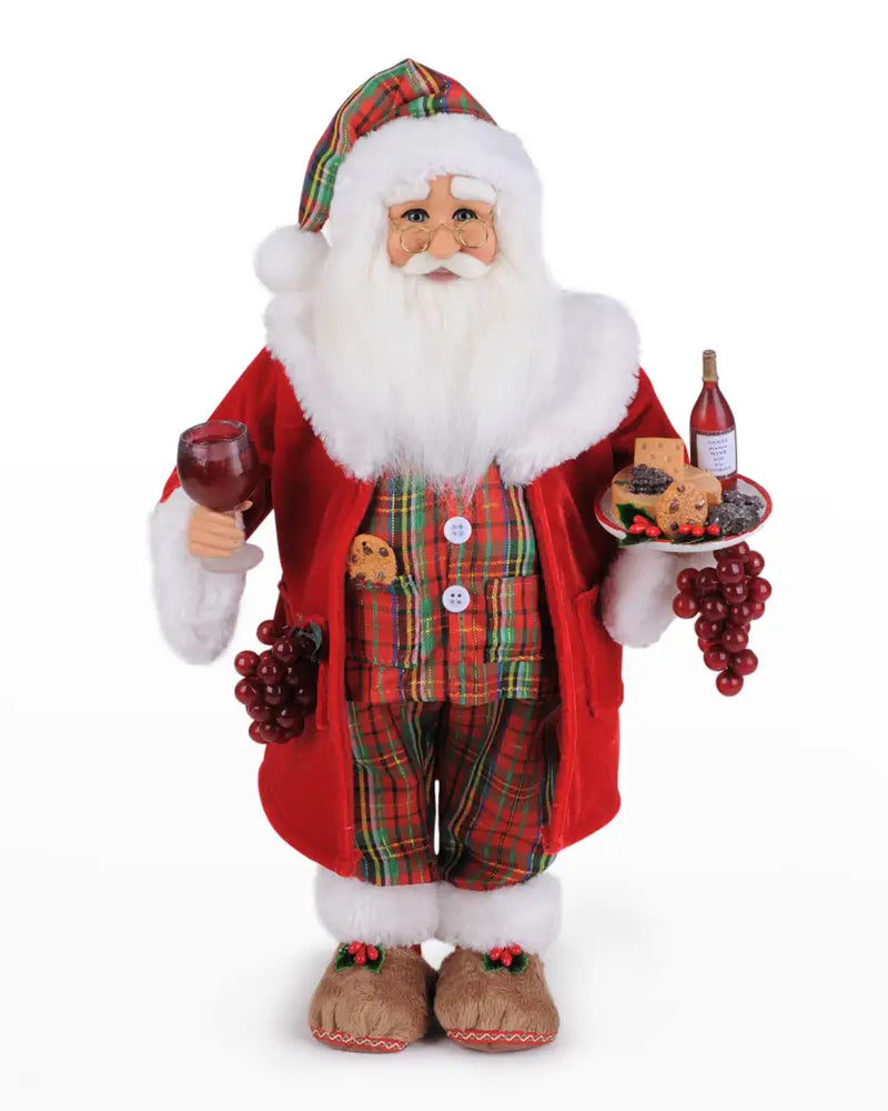 Santa Midnight Snacking with Wine, 17"