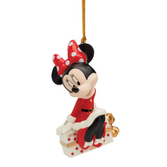 Minnie Mouse Sitting on Gift 2024 Lenox Ornament, 3.5